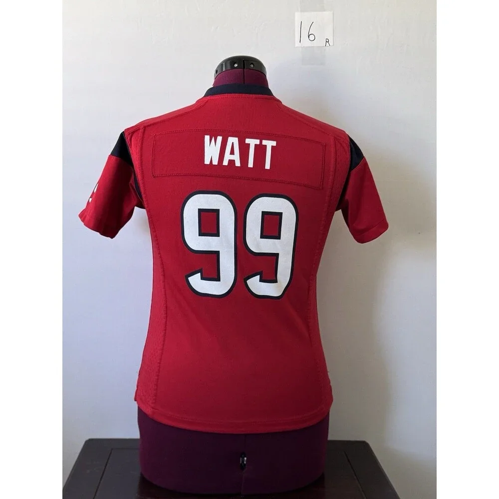 Nike Houston Texans J.J. Watt #99 Youth Jersey Red Size M 10/12 NFL On Field